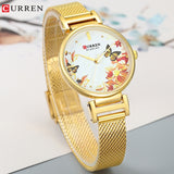 Top Brand CURREN Women Watch Gold