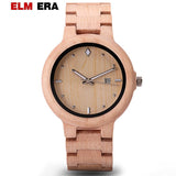 ELMERA Mens Wood Watch