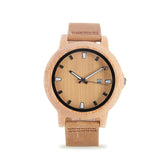 ELMERA Men Watches Leather Wood
