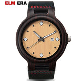 ELMERA Man Watch Leather Wood