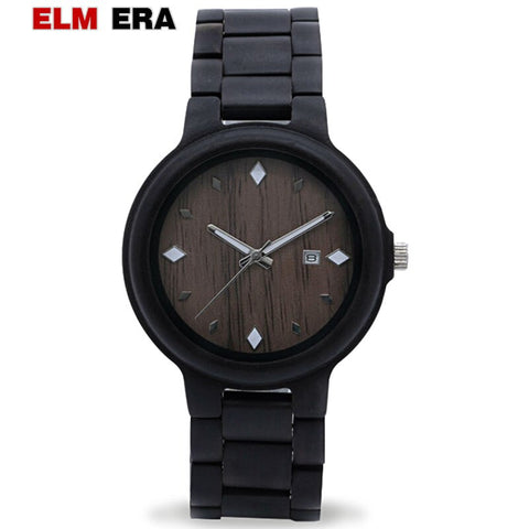 Wood Watch for Men Clocks Sport Black Carnival 22mm Watches