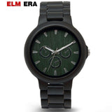 ELMERA Men's Watch Sports Quartz Wooden