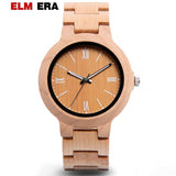 ELMERA wooden watch maple for gents