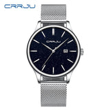 2019 CRRJU New Men Fashion Quartz Watch
